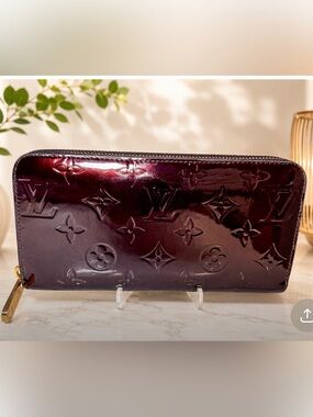 Louis Vuitton Patent Vernis Zip Wallet in Bordeaux